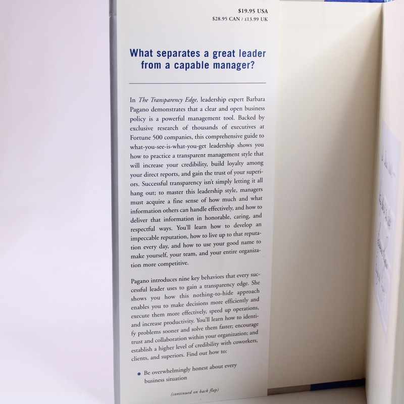 SIGNED The Transparency Edge How Credibility Can Make Or Break You In Business gallery
