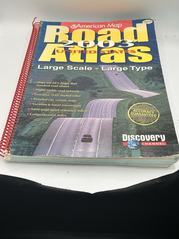 2003 Road Atlas US Large Scale - Large Type American Map Discovery Channel