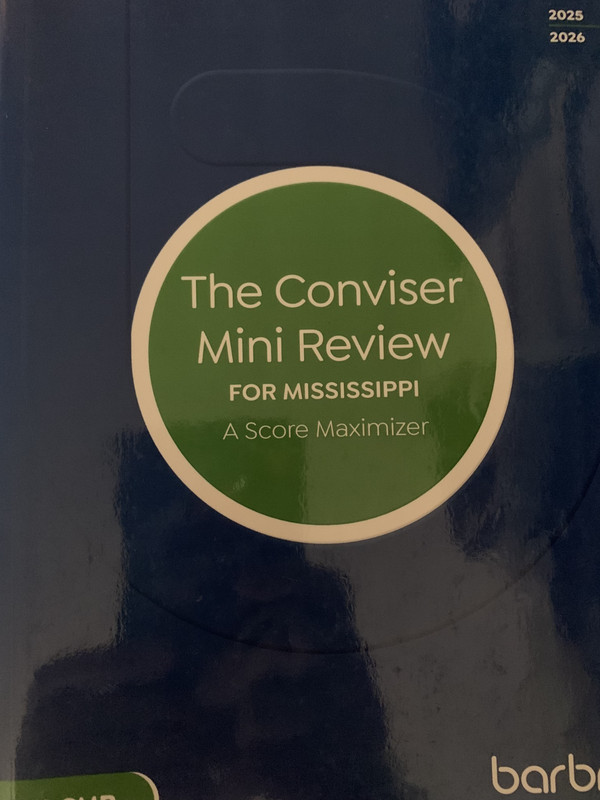2025 2026 Barbri Bar Exam Conviser Mini Review for MISSISSIPPI MS & MBE Outlines