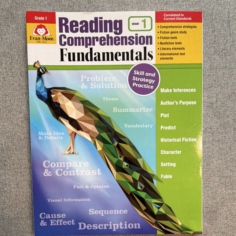 Evan-Moor Reading Comprehension Grade 1 Skill Practice Book EMC 2421