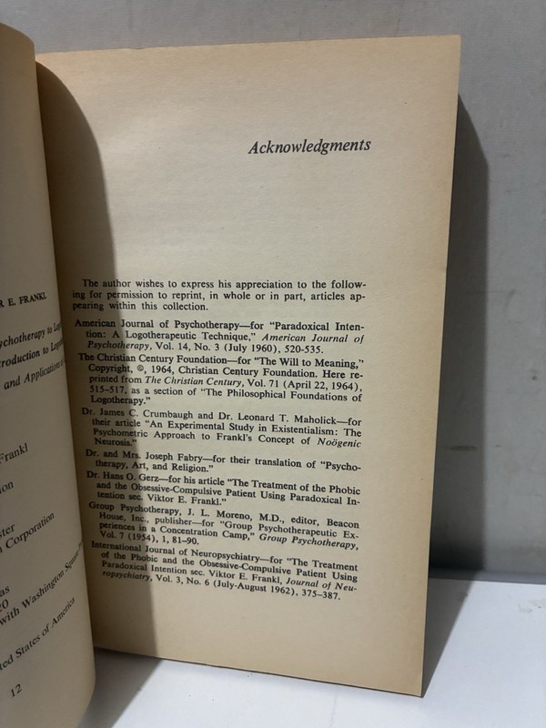 Psychotherapy and Existentialism – Viktor E Frankl PBCK 1967 6th Print - Good gallery