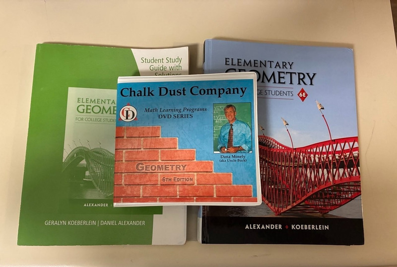 ChalkDust Math Geometry Student Workbook + Answer Key + DVD Set Homeschool