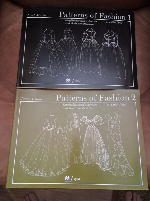 2 Vintage Pattern BOOKS of Fashion 1660-1940 Softcovers By Janet Arnold