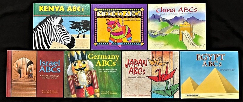 ABC Books Highlighting 7 Different Countries (China Germany Kenya Etc.)