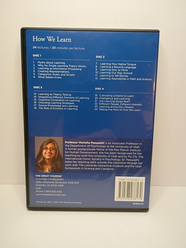The Great Courses: How We Learn - 4 DVDs Course Guidebook + Transcript Book gallery