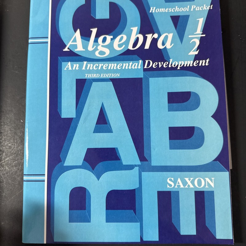 Saxon Algebra 1/2 SET (3rd Edition) Textbook (cover Wear)Answer Key & Test Form gallery