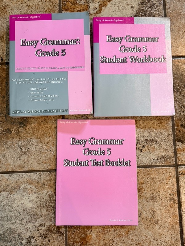 Easy Grammar Grade 5 Teachers Edition Student Workbook & Test Booklet Set PB