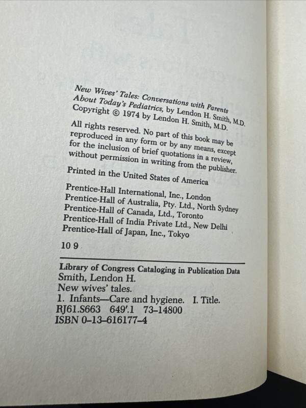 SIGNED New Wives' Tales Conversations With Parents Lendon Smith HCDJ 1974 D1 gallery