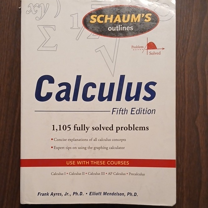 Schaum’s Outlines Calculus 5th Ed Paperback Ayres & Mendelson 2013