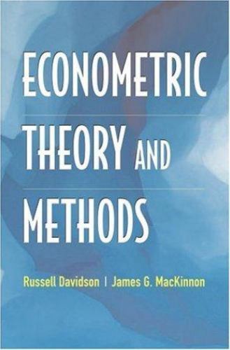 Econometric Theory and Methods – hardcover, 0195123727, Russell Davidson
