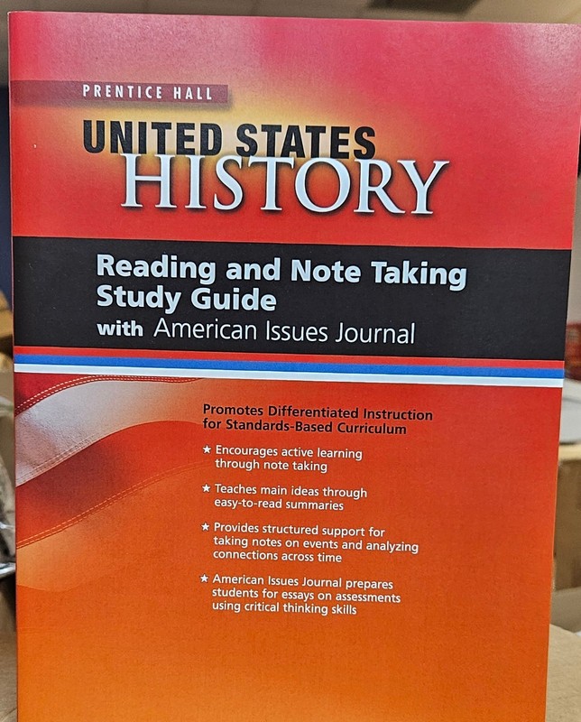 UNITED STATES HISTORY READING and NOTE TAKING SURVEY STUDY GUIDE , NEW