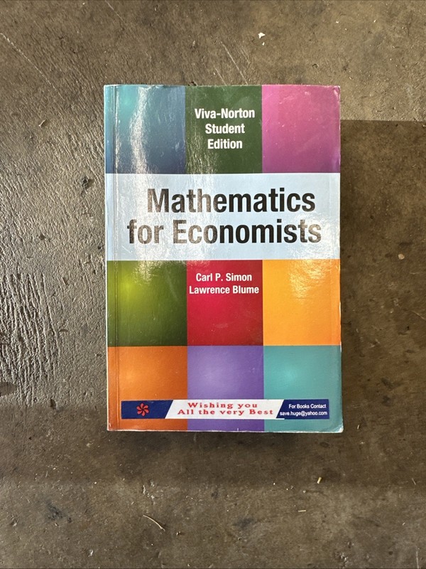 Mathematics for Economists by Simon & Blume Viva-Norton Edition Viva Paperback