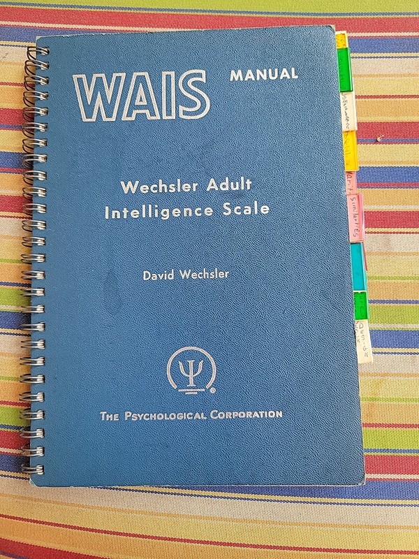 WAIS Wechsler Adult Intelligence Scale Manual 1955 David Wechsler