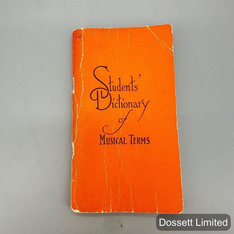 Vintage Students’ Dictionary Of Musical Terms Webster’s Music Pamphlet 1954