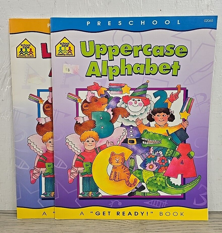 School Zone Preschool Get Ready Books – Uppercase & Lowercase Alphabet – 2 Books