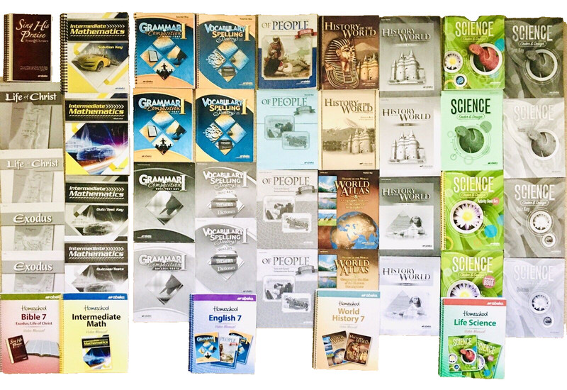 Abeka 7th Grade 7 Lot 43 Complete Curriculum Set Student Kit + Teacher Key Books