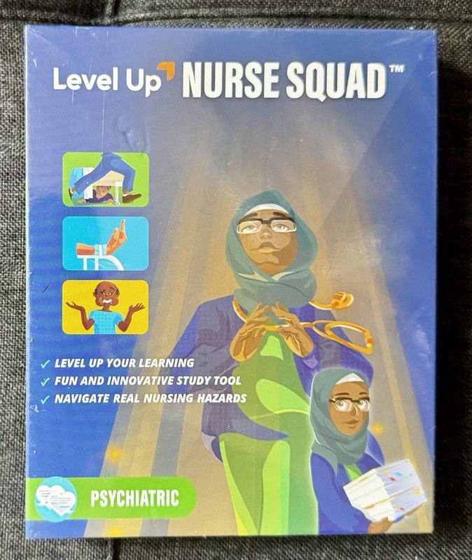 Level up RN Nurse Squad Psychiatric Educational Card Game Group Study Tool