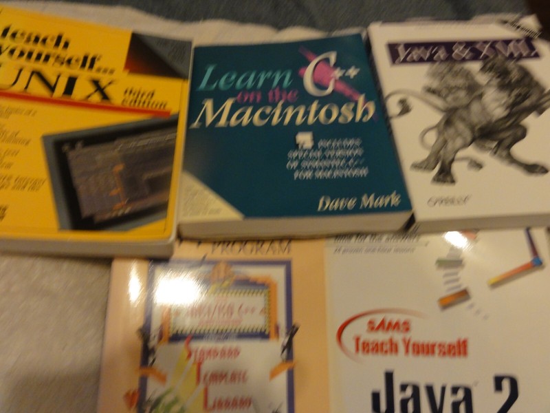 Computer Programming Books Lot -5 Paperback UNIX Macintosh C+++ JAVA 2 XML ANSI