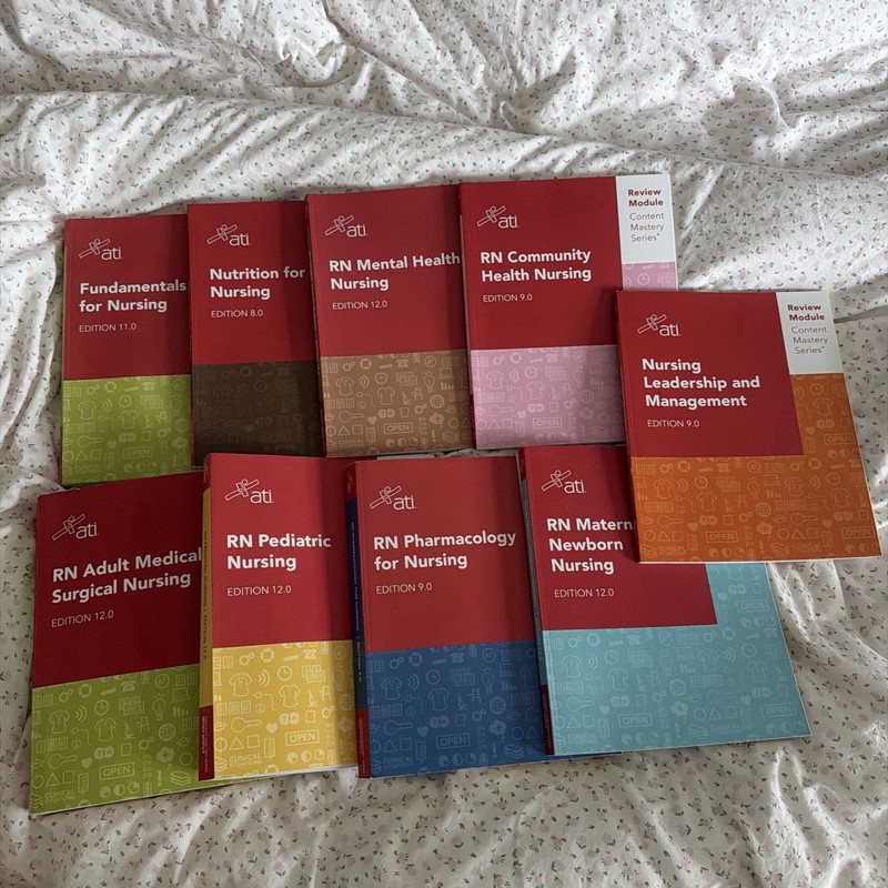 ATI Nursing Review Books Bundle Lot of 9 Mastery Books