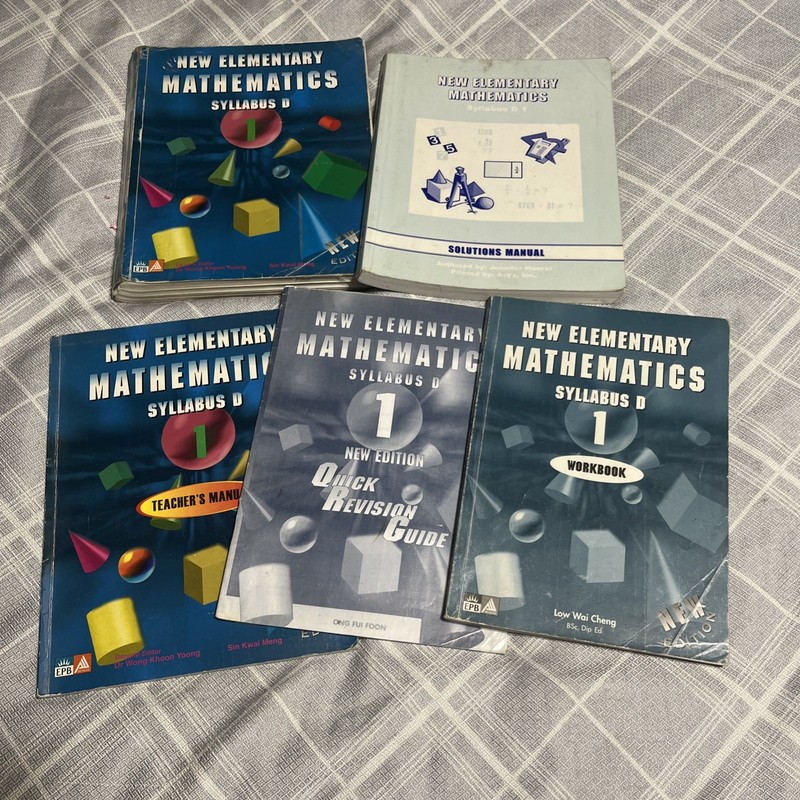 Lot Singapore NEW ELEMENTARY MATH Syllabus D Book 1 Teacher’s & Solutions Manual