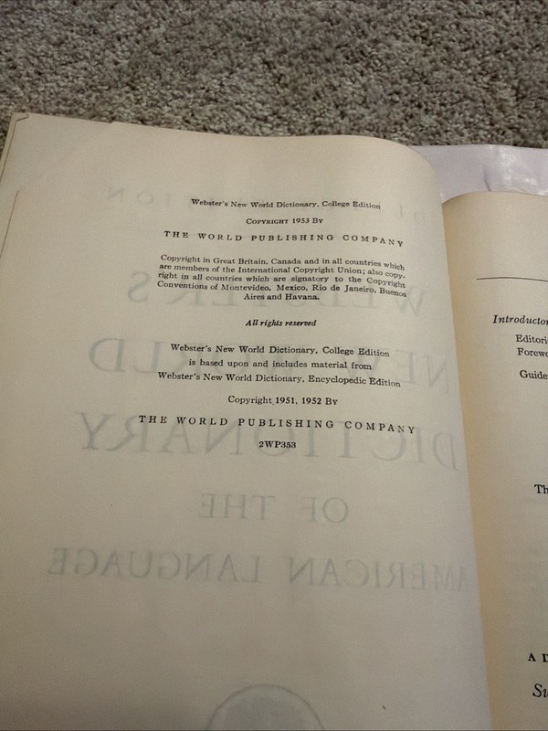 1953 Webster's New World Dictionary American Language Vtg College Edition Red gallery