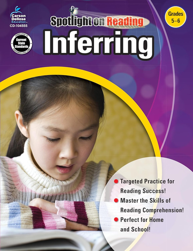 Carson Dellosa Inferring Reading Comprehension 5th Grade and 6th Grade Workbook,