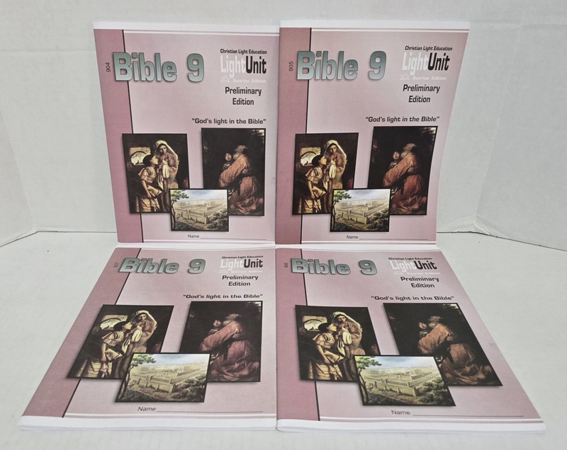 Christian Light Education Bible 9 Student Workbooks 904-907 NO WRITING LightUnit