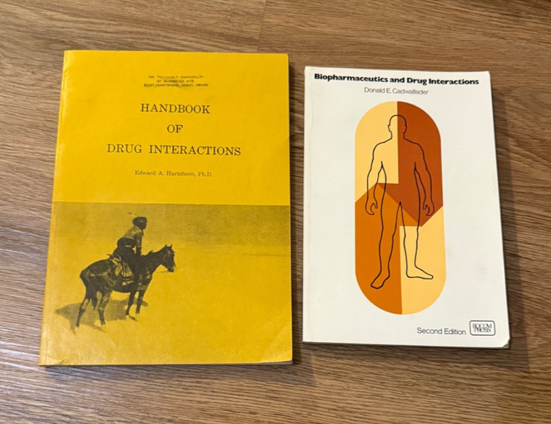 💊 Vintage 1970s Drug Interaction Pharmacy Books Lot of 2 Medical Reference