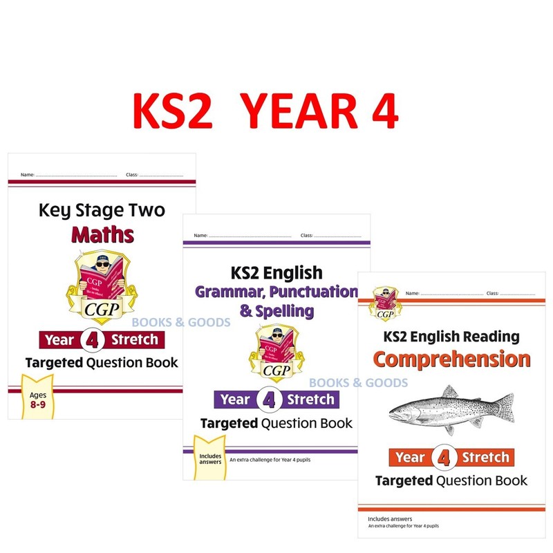 KS2 Year 4 Maths English Targeted Question Book with Answer Stretch Ages 8-9 CGP