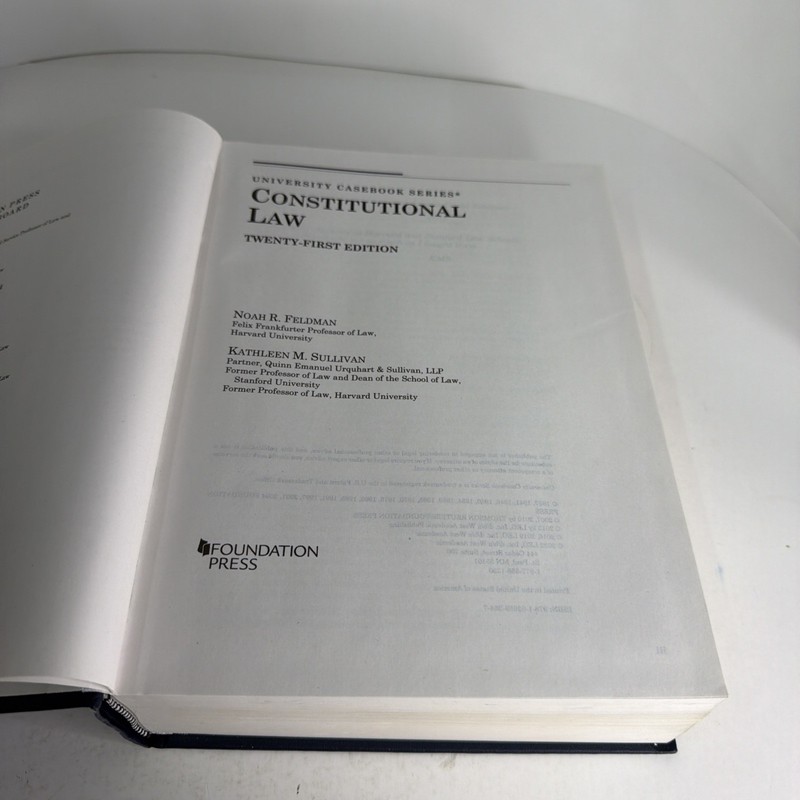 UCB Constitutional Law Twenty-First Edition Hardcover Book Noah Feldman gallery