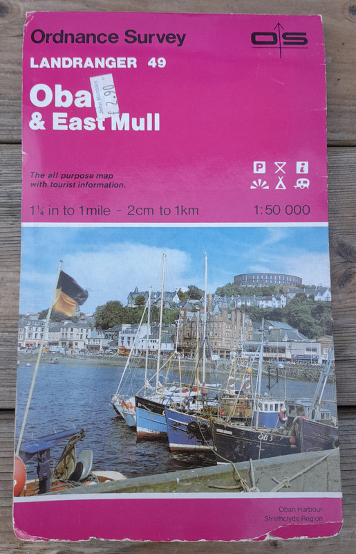 OBAN & EAST MULL Ordnance Survey Landranger Map Sheet 49 1985 2cm:1km