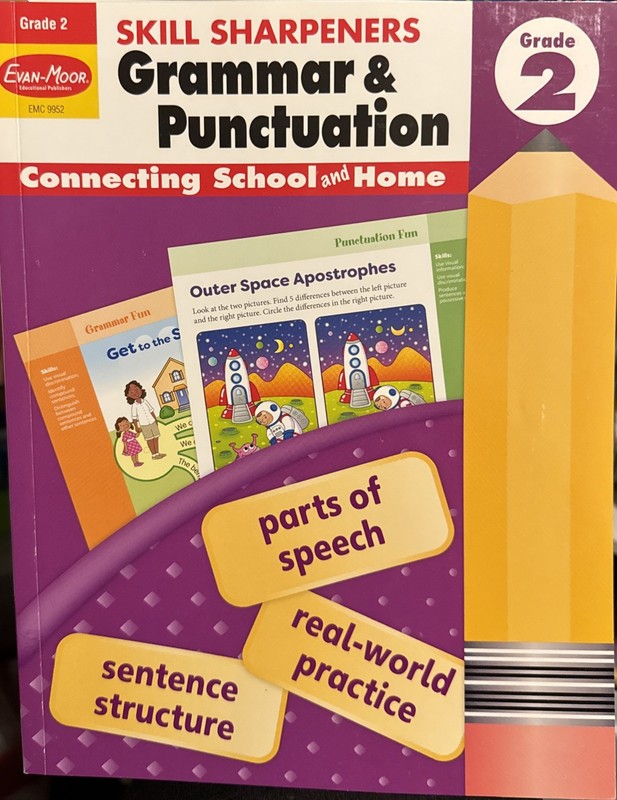 Evan-Moor Skill Sharpeners Grammar and Punctuation Workbook, Grade 2, Nouns, Ver