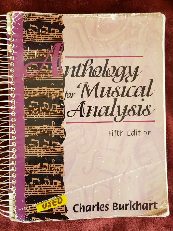 Anthology Of Musical Analysis Fifth Edition By Charles Burkhart, Used, 594 Pages