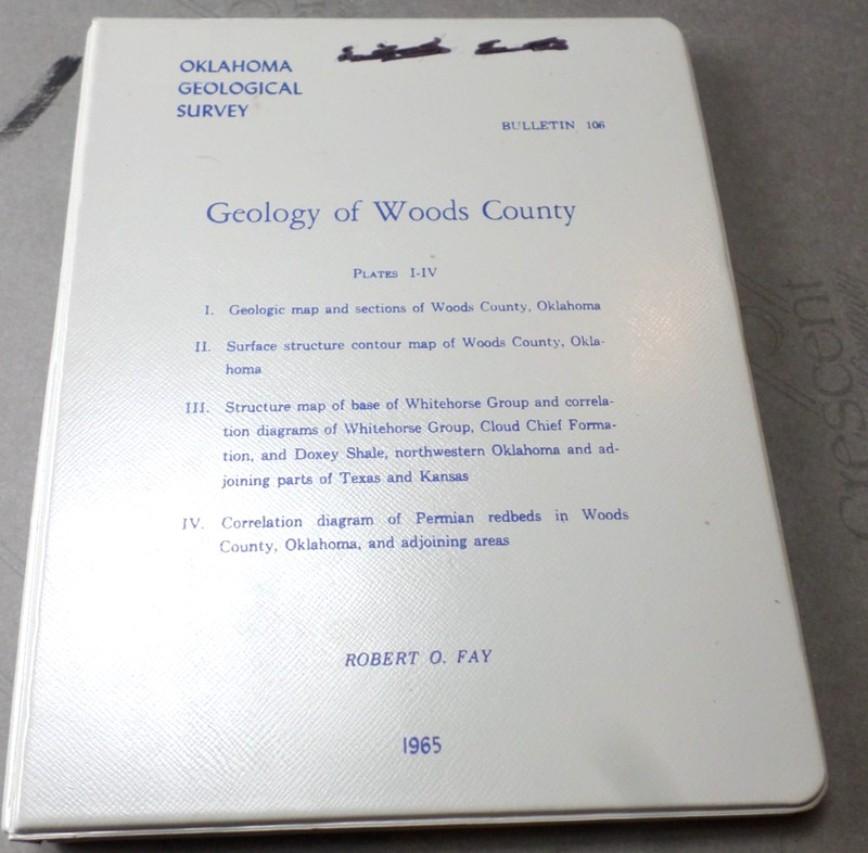 1965 Geology of Woods County OK Bulletin 106 Plate 1-1V Large Maps Robert Fay