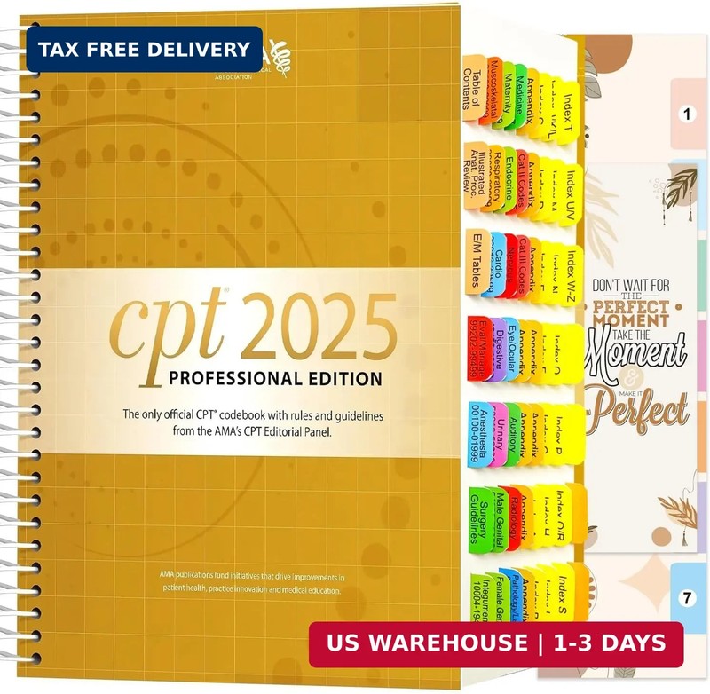 Index Tabs for CPT 2025/2026 Professional Edition. Color-Coded and Laminated Tab gallery