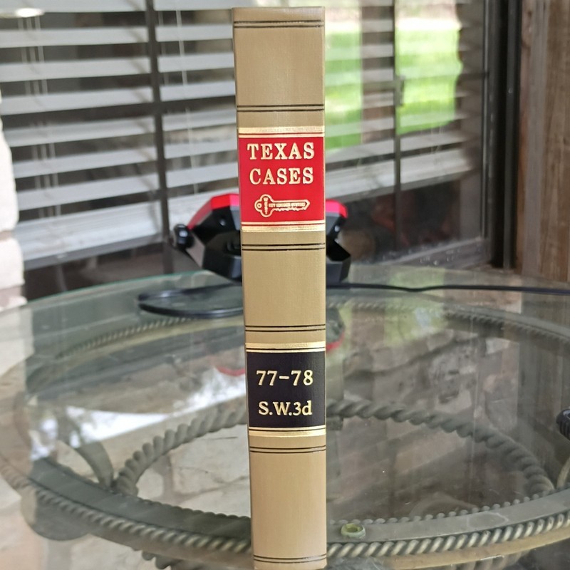 South Western Reporter 3rd Series Texas Cases Vols 77-78 West Thomson HC