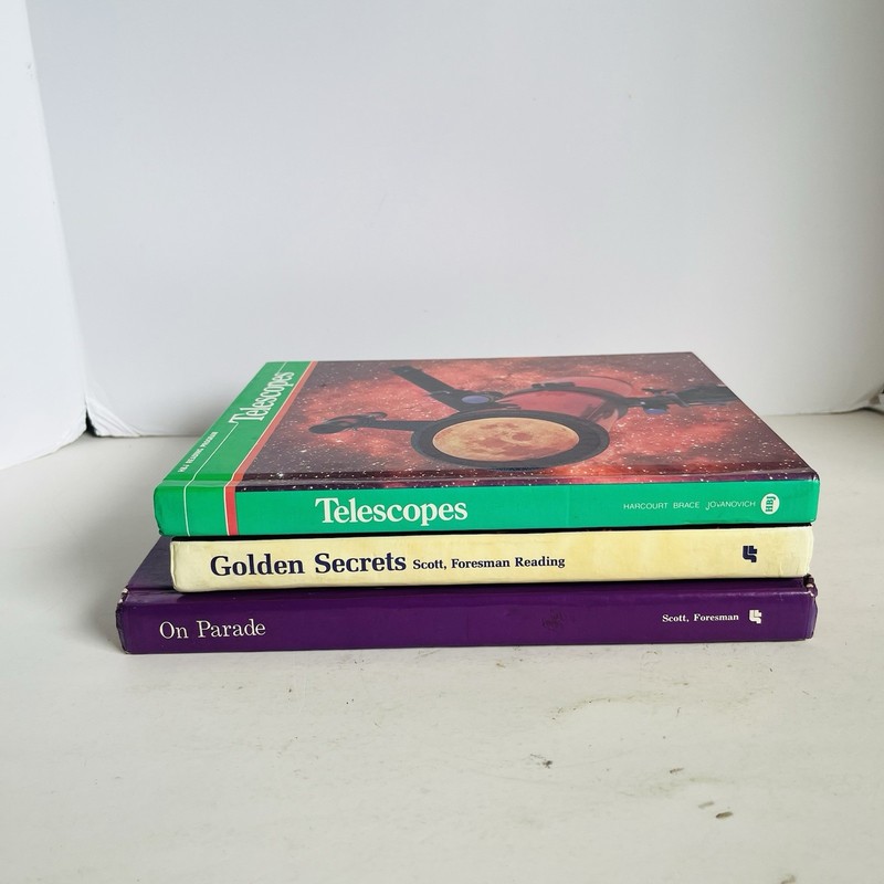 Vintage 1980s Reading Textbook Lot 3 Scott Foresman HBJ On Parade Golden Secrets gallery