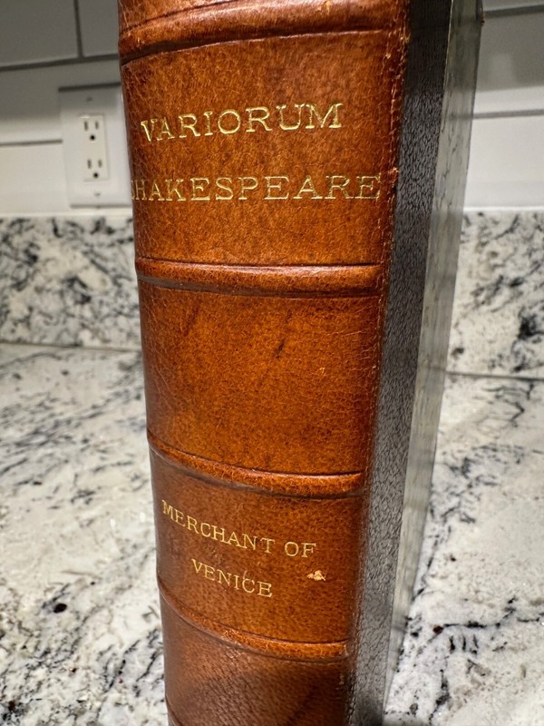 VARIORUM SHAKESPEARE Merchant of Venice 1888 Leather Bound Antique Book gallery