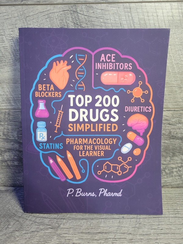 Top 200 Drugs Simplified Pharmacology Coloring Book & Study Guide 300+ Pages