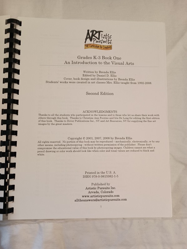 ARTistic Pursuits Grades K-3 Book One: An Introduction to the Visual Arts 2nd Ed gallery