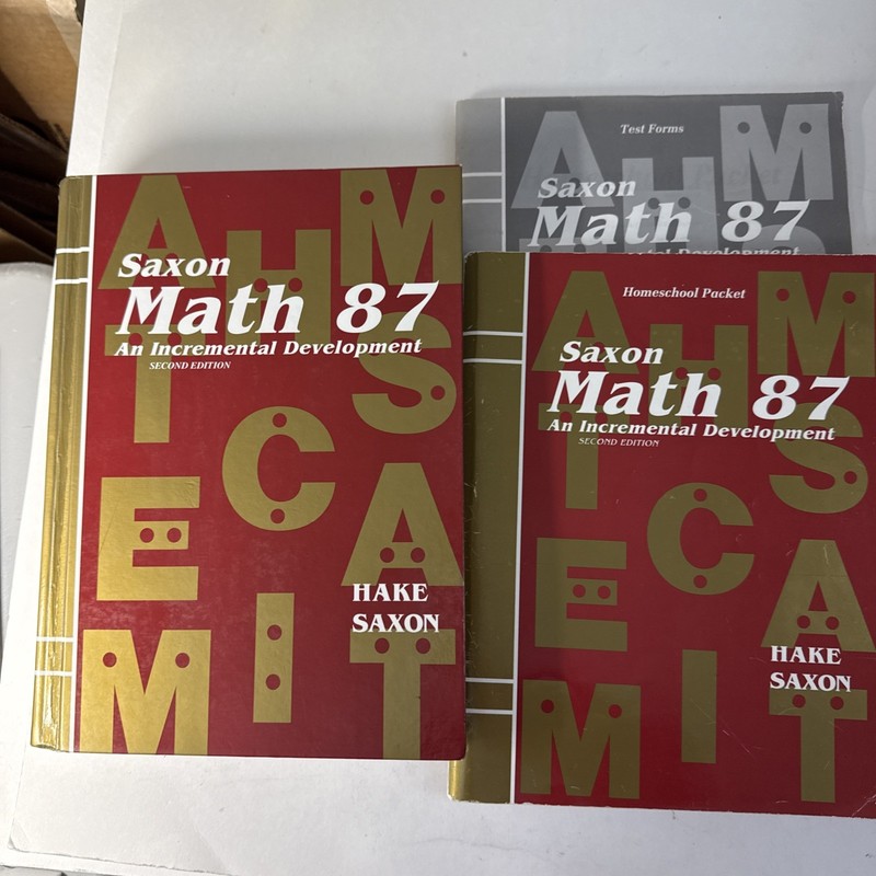 Saxon 87 Math SET (2nd Edition) 8/7 Textbook, Answer Key, & Test Forms, Good