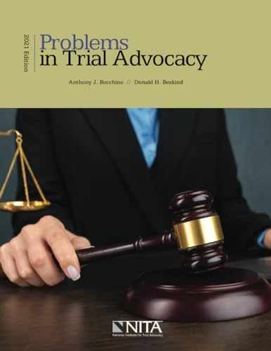Problems in Trial Advocacy: – Paperback, by Bocchino Anthony J.; – Very Good