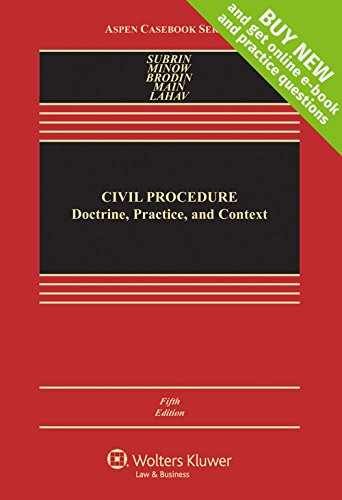 Civil Procedure: Doctrine, – Hardcover, by Subrin Stephen N.; – Very Good