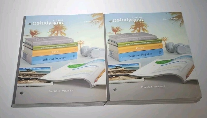 NEW Florida Study Sync 12th Grade English 4 Student Edition Set Volumes 1 & 2