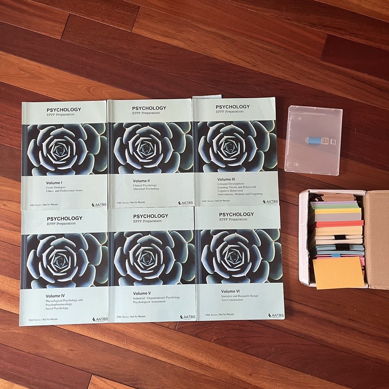 EPPP Psychology Preparation AATBS Study Volumes 1-6 *flashcards & flash drive!*
