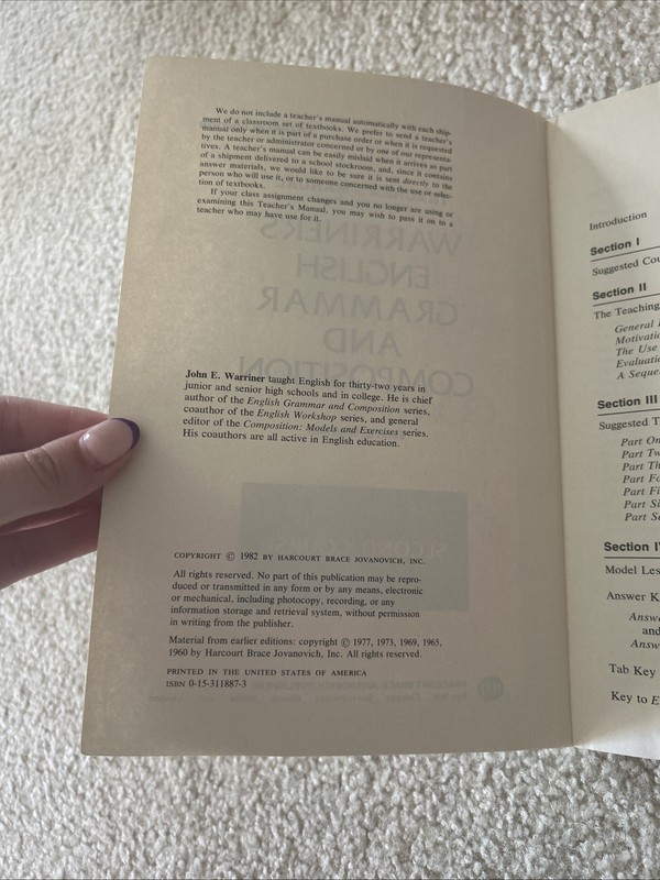 Warriners English Grammar And Composition Second Course Teachers Manual gallery