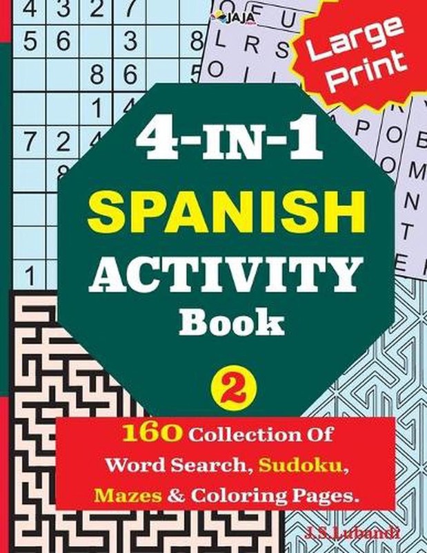 4-IN-1 SPANISH ACTIVITY Book, 2 by Jaja Media Paperback Book