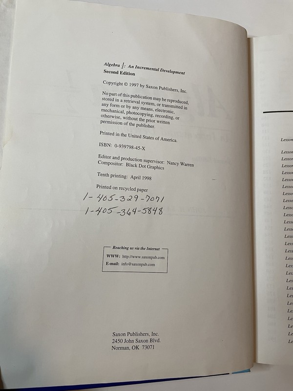 Saxon Algebra 1/2 (2nd Edition) Student Textbook, Solution Manual & Test Masters gallery