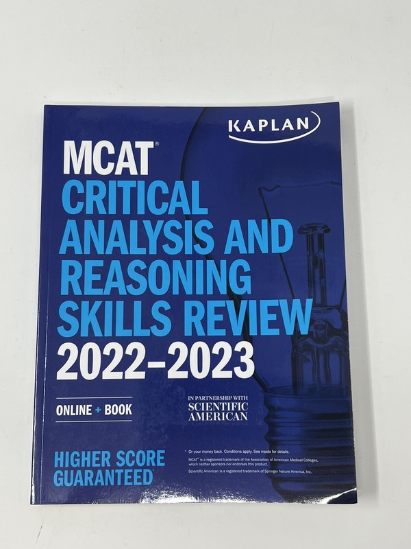 MCAT Critical Analysis and Reasoning Skills Review 2022-2023: Online + Book (Kap