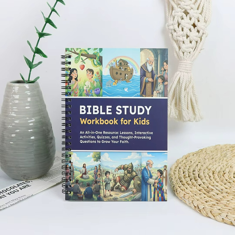 Bible Study Workbook for Kids Spiral Notebook Lessons Activities & Quizzes